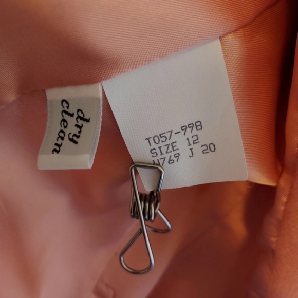 Pendleton Wool Skirt Suit 2 Piece Blazer Jacket Peach Women's Size 12/12 Vintage - Picture 5 of 5